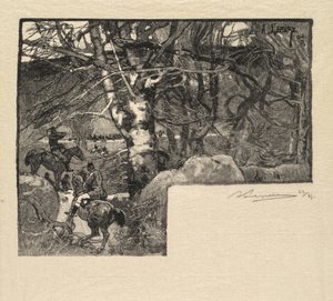 Wald von Fontainebleau: Jagd zu Pferd bei Mont-Gérard La Forêt de Fontainebleau, 1890
