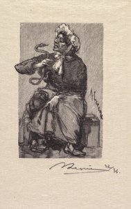 Wald von Fontainebleau: Schlangenverkäuferin, 1890 von Auguste Louis Lepère