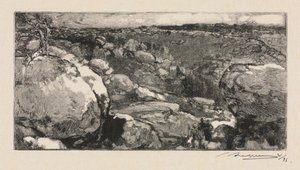 Wald von Fontainebleau: Der Zirkus von Long-Rocher, 1888 von Auguste Louis Lepère