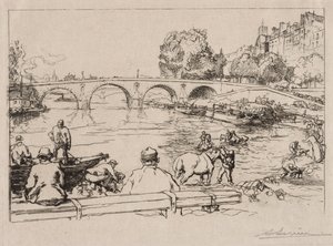 Die Tränke an der Pont Marie von Auguste Louis Lepère