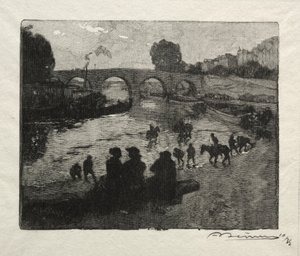 Die Tränke an der Pont Marie von Auguste Louis Lepère