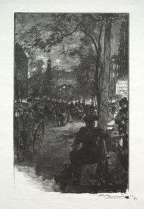 Le Boulevard Montmartre, le Soir von Auguste Louis Lepère