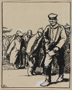 Marsch einer Gruppe deutscher Gefangener, 1914