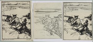Englische Maschinengewehrschützen von Auguste Louis Lepère
