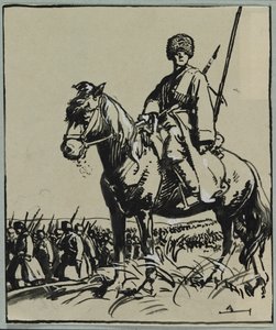 Offizier der Kosaken, 1914