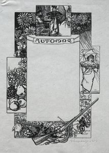 Pariser Almanach, 1897: Dekorativer Rand, Herbst