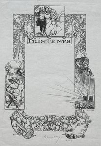 Pariser Almanach, 1897: Dekorativer Rand, Frühling