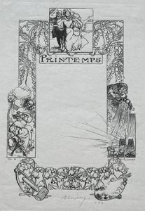 Pariser Almanach, 1897: Dekorativer Rand, Frühling, 1897