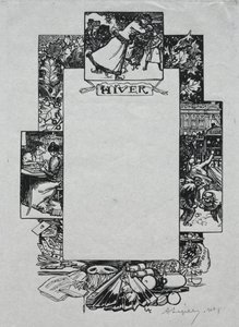 Pariser Almanach, 1897: Dekorativer Rand, Winter