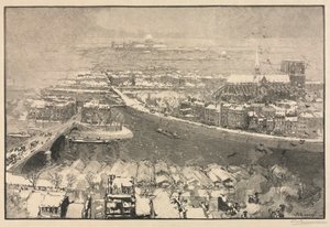 Paris im Schnee von Auguste Louis Lepère