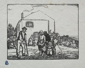 Die Bettler am letzten Haus, 1905 von Auguste Louis Lepère