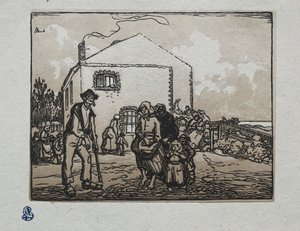 Die Bettler am letzten Haus, 1905 von Auguste Louis Lepère