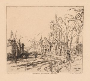 Die Béguinage-Brücke in Brügge La Pont du Beguinage à Bruges, 1901 von Auguste Louis Lepère