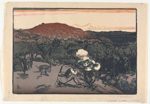 Der Wilderer, Dünen von Saint Jean de Mont von Auguste Louis Lepère