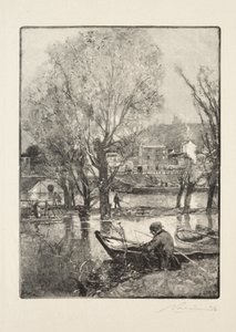 Eine Ecke der Insel Billancourt von Auguste Louis Lepère