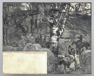 Eine Jagd zu Pferd, Mont Gérard von Auguste Louis Lepère