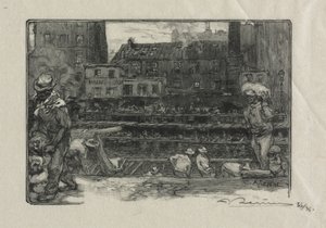 Entlader von Gips (Canal St. Martin) von Auguste Louis Lepère
