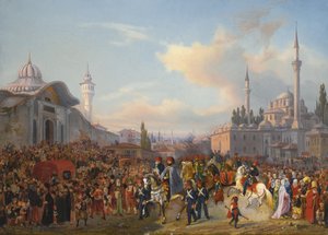 Sultan Mahmud II. verlässt die Bayezid-Moschee, Konstantinopel, 1837
