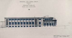 Projekt für das Musée des Travaux Publiques, Fassade, Avenue d