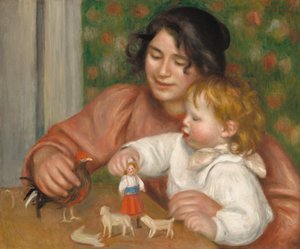 Kind mit Spielzeug - Gabrielle und der Sohn des Künstlers, Jean von Auguste Renoir