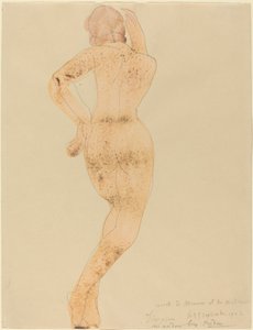Rückansicht einer weiblichen Figur in Aktion