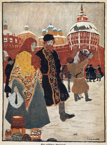 Frankreich, Paris, Blick auf den Roten Platz in Moskau, Illustration von A. Salzmann von Auguste Salzmann