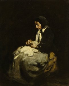 Frau beim Nähen von Auguste Theodule Ribot
