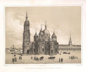 Ansicht der St. Isaaks-Kathedrale zur Zeit von Katharina II. Aus: Der Bau der St. Isaaks-Kathedrale, 1845