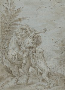 Reiter von Löwe angegriffen (der Prophet Bileam?)