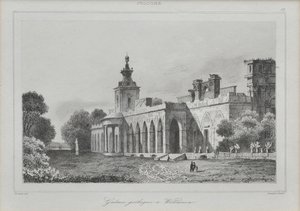 Ansicht der gotischen Galerie im Wilanów-Palast, 1840