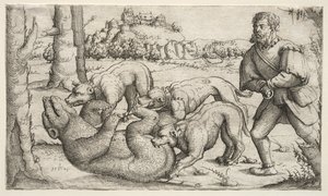 Eine Bärenjagd von Augustin Hirschvogel
