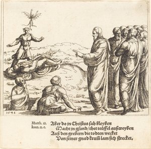 Christus heilt einen blinden und stummen Besessenen, 1548 von Augustin Hirschvogel