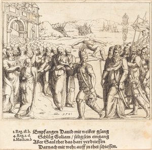 David wird nach dem Töten Goliaths begrüßt, und Sauls Eifersucht