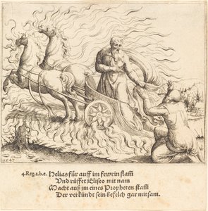 Elija wird in den Himmel aufgenommen von Augustin Hirschvogel
