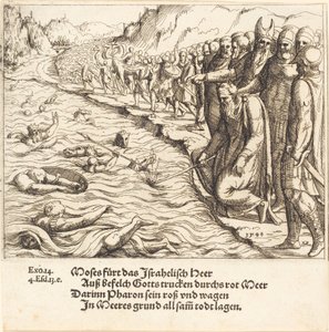 Moses schließt das Rote Meer von Augustin Hirschvogel