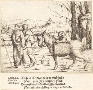 Moses kehrt aus Midian nach Ägypten zurück, 1549