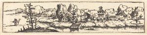 Flusslandschaft mit Sankt Christophorus von Augustin Hirschvogel