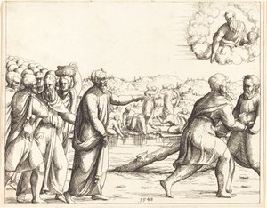 Der Herr versüßt die Wasser von Marah von Augustin Hirschvogel