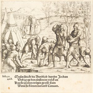 Die zwölf Steine und die Wasser des Jordan werden geteilt
