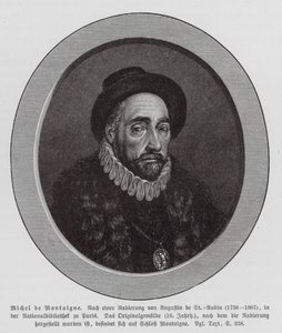 Michel de Montaigne, französischer Philosoph von Augustin de (after) Saint-Aubin