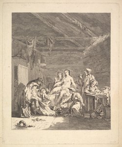 Nach der Hochzeitsnacht müssen die Laken gezeigt werden. Aus Voyage en Sibérie, 1767