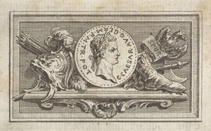 Medaille mit Porträt von Caligula im 6. Buch, aus Tibère ou les six premi..., veröffentlicht 1768