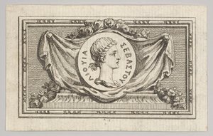 Medaille mit Porträt von Livius im 5. Buch, aus Tibère ou les six premiers, veröffentlicht 1768