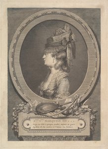 Porträt von Adrienne-Sophie Marquise de ***, 1779 von Augustin de Saint Aubin