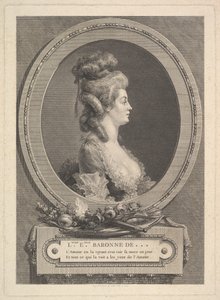 Porträt von Louise Émilie Baronne de ***, 1779 von Augustin de Saint Aubin