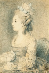 Porträt der Frau des Künstlers von Augustin de Saint Aubin