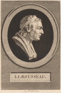 Jean-Jacques Rousseau von Augustin de Saint Aubin after Jean Antoine Houdon