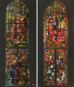 Skizzen nach einem Glasfenster im Dom von Florenz