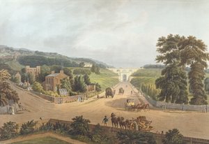 Eine Ansicht des Highgate-Bogens, 1821, graviert von John Hill (1770-1850)