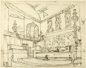 Gerichtshof der Kanzlei, Westminster Hall von Augustus Charles Pugin